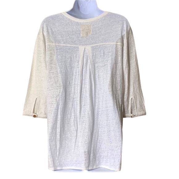 Chaser Blouse ButtonUp Top White Elbow Sleeve - Picture 3 of 10